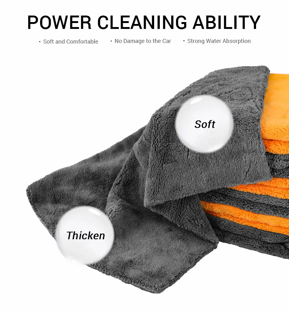 40X40cm Premium Microfiber Towels Car Care Washing Thicken Towel Car Detailing Drying Cloth - Image 17