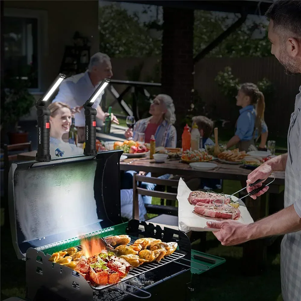 COB LED Work Light Dimmable USB Rechargeable LED Flashlight Inspection Lamp With Magnetic Hook - Image 14