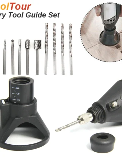 Rotary Router Milling Cutter Guide Attachment Twist Drill Bit Wood Carving Tool Kit Dedicated Locator