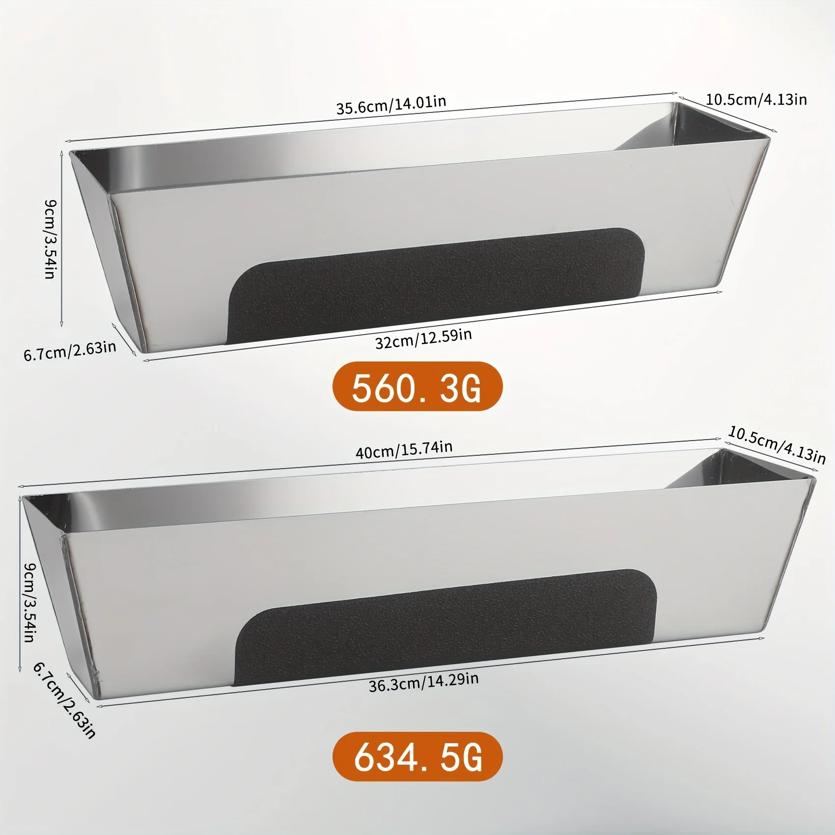 1 PCS 10''/12" /14'' Stainless Steal Drywall Taping Mud Pan with Non Slip Grip - Image 6