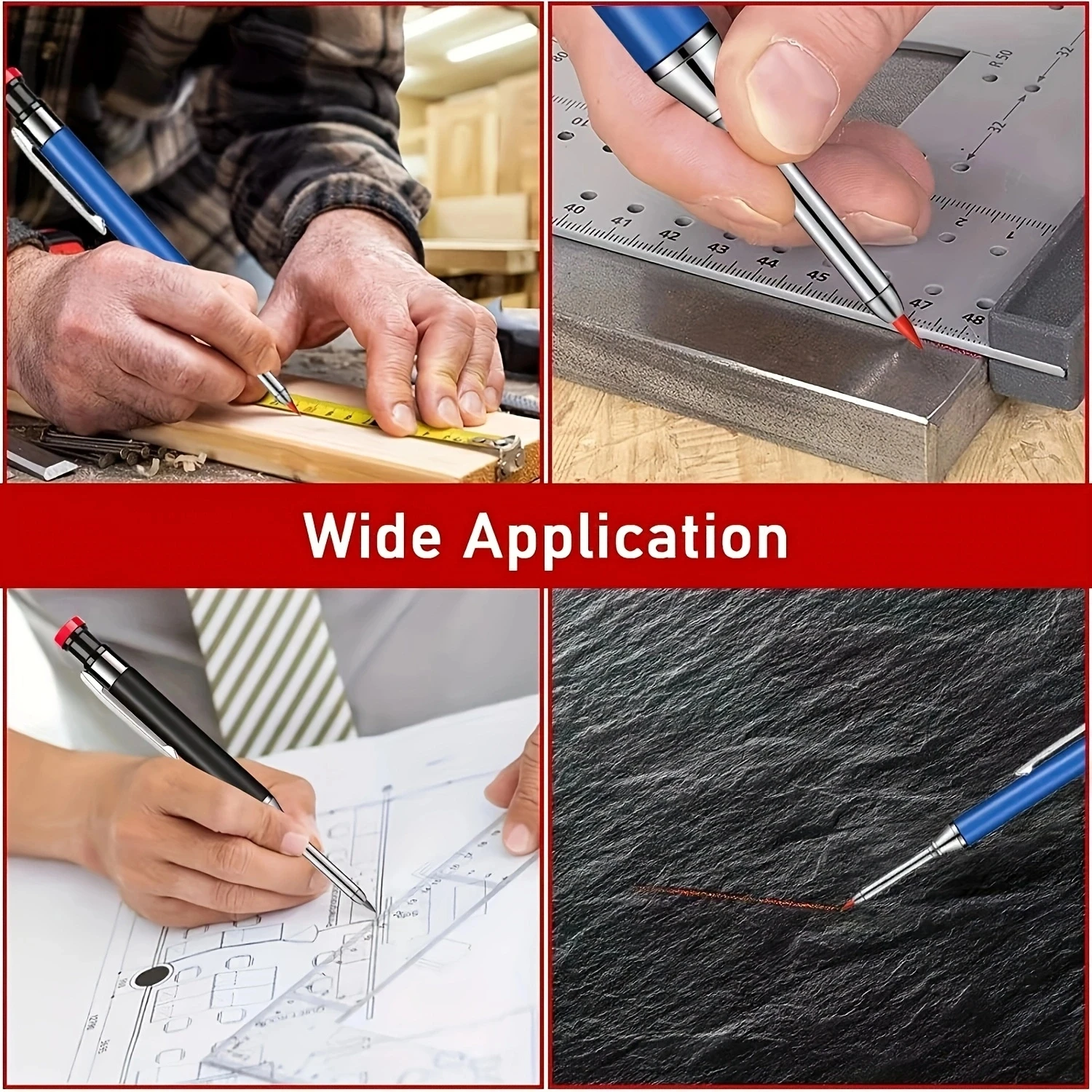 2.8mm Metal Solid Carpenter Mechanical Pencil With Holder Deep Hole Mechanical Marker - Image 5