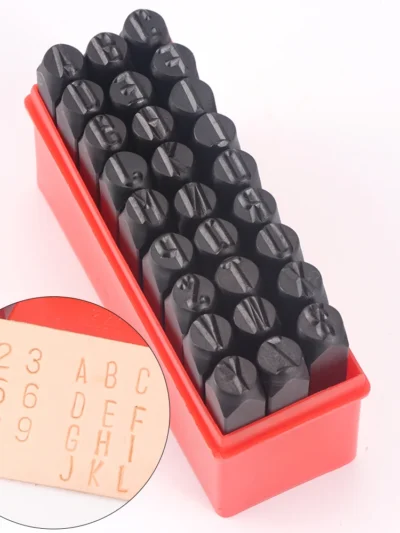 QJH Number Stamp (0-9) Letter Stamp Set (A-Z) Punch Perfect for Imprinting Metal Stamping Kit, Plastic, Wood, Leather 2-12.5MM