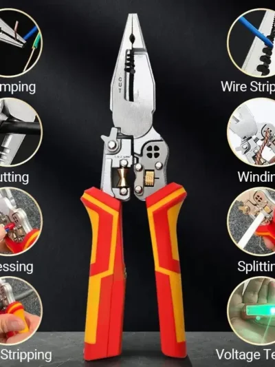 8-in-1 Multi-function Wire Stripper Electricians Voltage Testing Cable Cutting