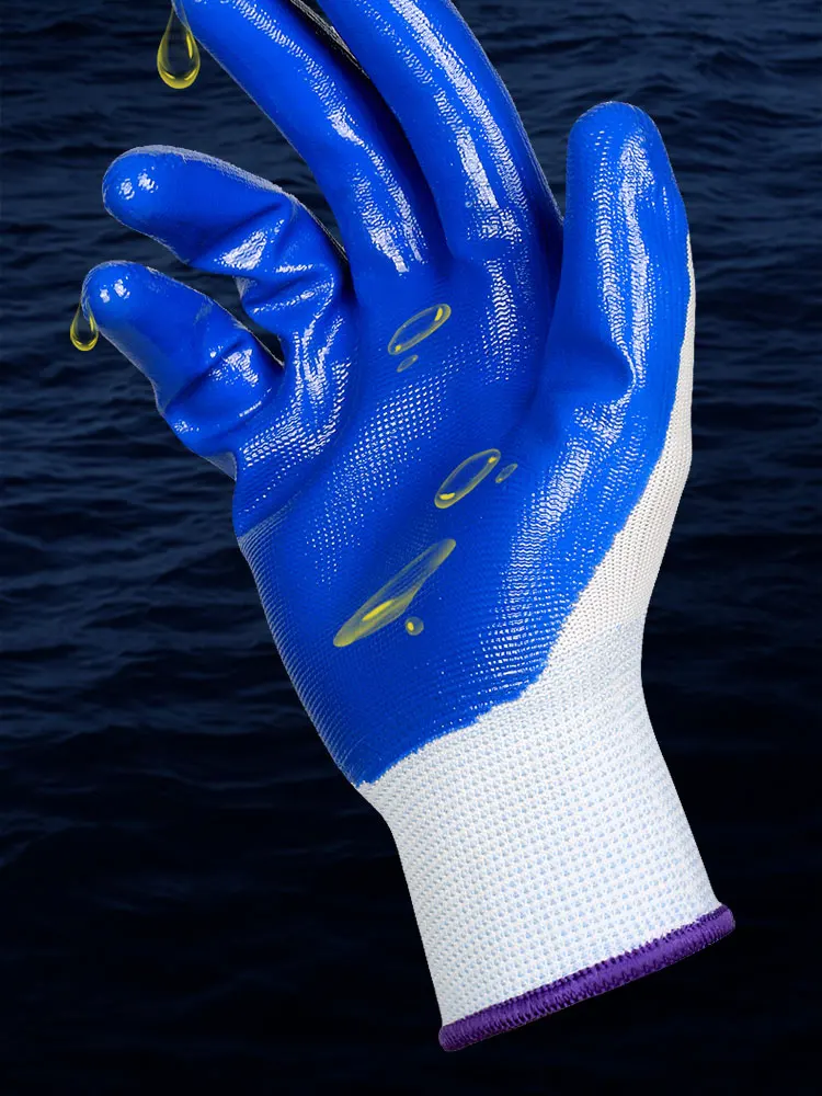 3 Pairs Of Non-slip Wear-resistant Breathable Nitrile Non-slip Work Gloves - Image 13