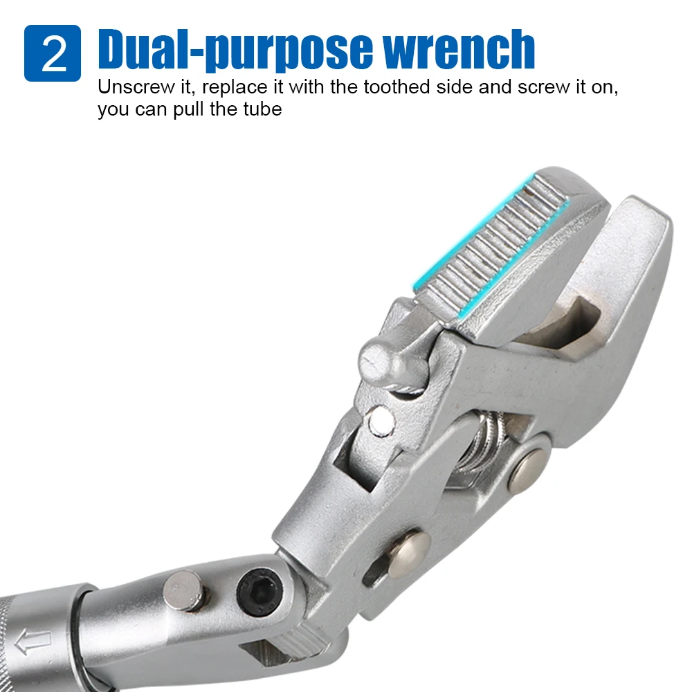 Adjustable Torque Wrench 180 Degree Folding Ratchet Wrench 5 In 1 Spanner 10 Inch - Image 4