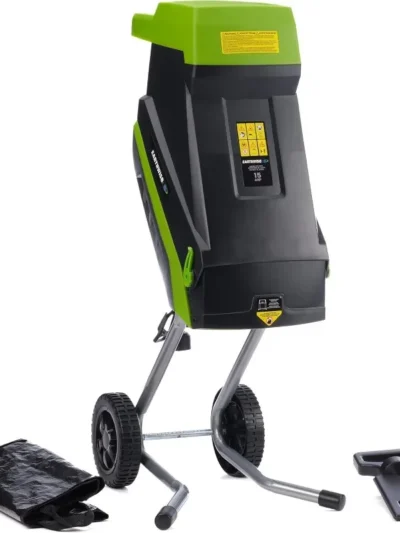 GS015 15-Amp Electric Corded Chipper/Shredder with Collection Bag
