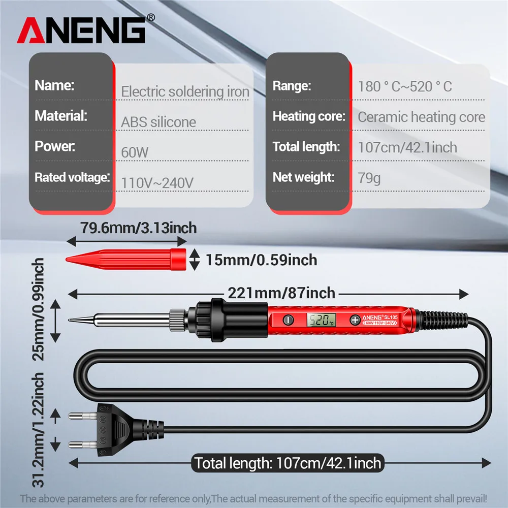 ANENG Electric Soldering Iron SL105 Digital Display Adjustable Temperature SL104 Adjustment Knob - Image 16