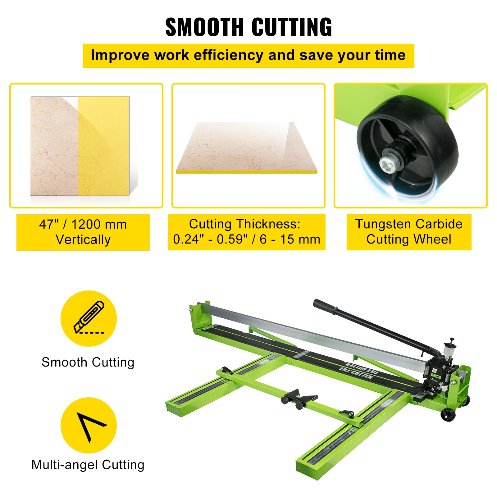 SucceBuy Manual Tile Cutter Infrared Laser Positioning Floor Cutter Knife Professional Hand Tool for Cutting Porcelain Ceramic - Image 6
