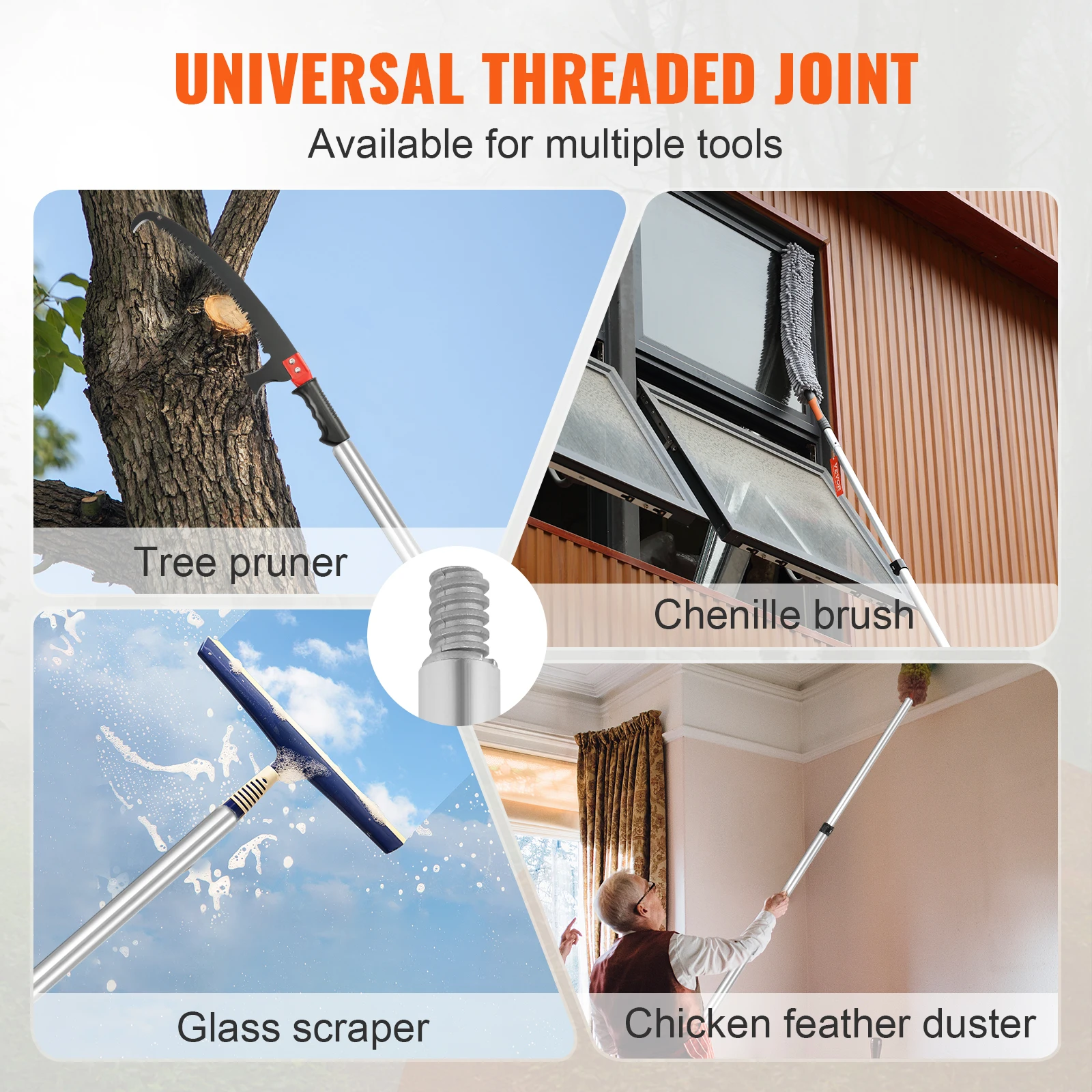 SucceBuy Manual Pole Saw Extendable Tree Pruner Sharp Steel Blade for Branches Trimming - Image 5