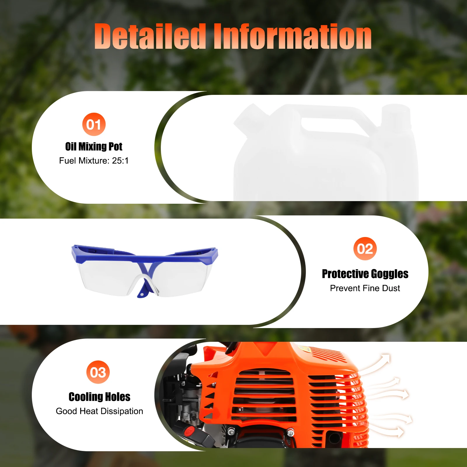 Gasoline Power High Branch Saw 52cc 2-stroke Engine 9500r/min 1.25KW 6500RPM Garden High Branch Saw - Image 11