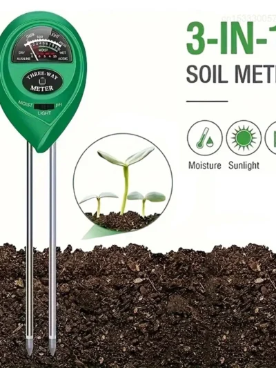3 in 1 Soil PH Meter Sunlight PH Tester Garden Flowers Soil Moisture Sensor Meter Plants Acidity Humidity PH