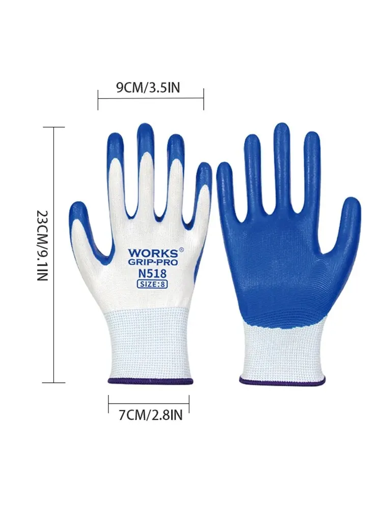 3 Pairs Of Non-slip Wear-resistant Breathable Nitrile Non-slip Work Gloves - Image 2