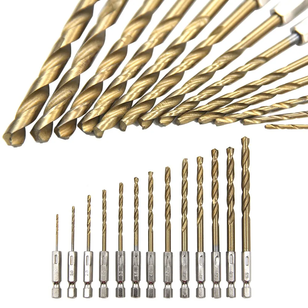 Hexagonal Handle 13pc Titanium Plated Fried Dough Twists Drill 1.5-6.5mm - Image 6
