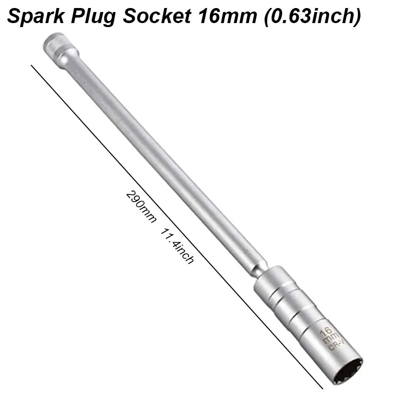 Magnetic Spark Plug Socket Key Wrench Adapter Swivel Long Extension - Image 8