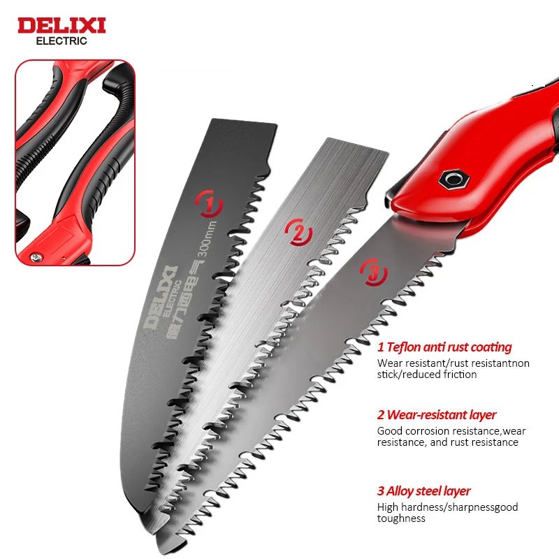DELIXI ELECTRIC Folding Saw,SK5 steel One-button Folding Design - Image 3