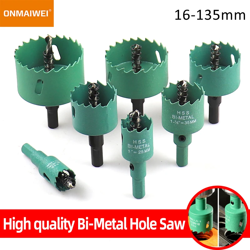 1 Pc 16-200mm Bimetal Wood Hole Saw Drill Bit HSS Steel New M42 Core Hole Saw