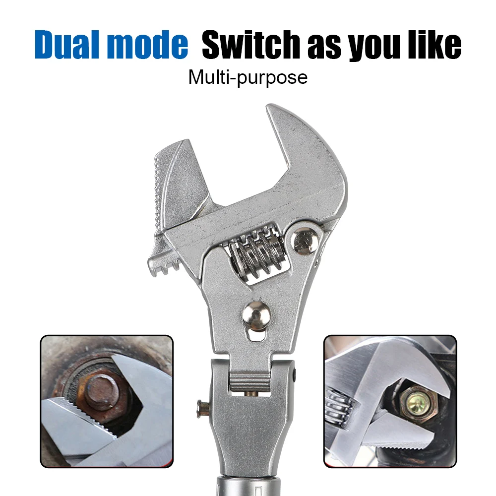 Adjustable Torque Wrench 180 Degree Folding Ratchet Wrench 5 In 1 Spanner 10 Inch - Image 2