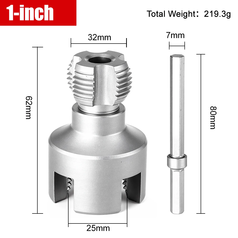 DN15/20/25 Pipe Threading Tool Hex Shank Die Internal External Threads 1/2&3/4&1 INCH Water Pipes PPR PVC MPP Detachable - Image 7