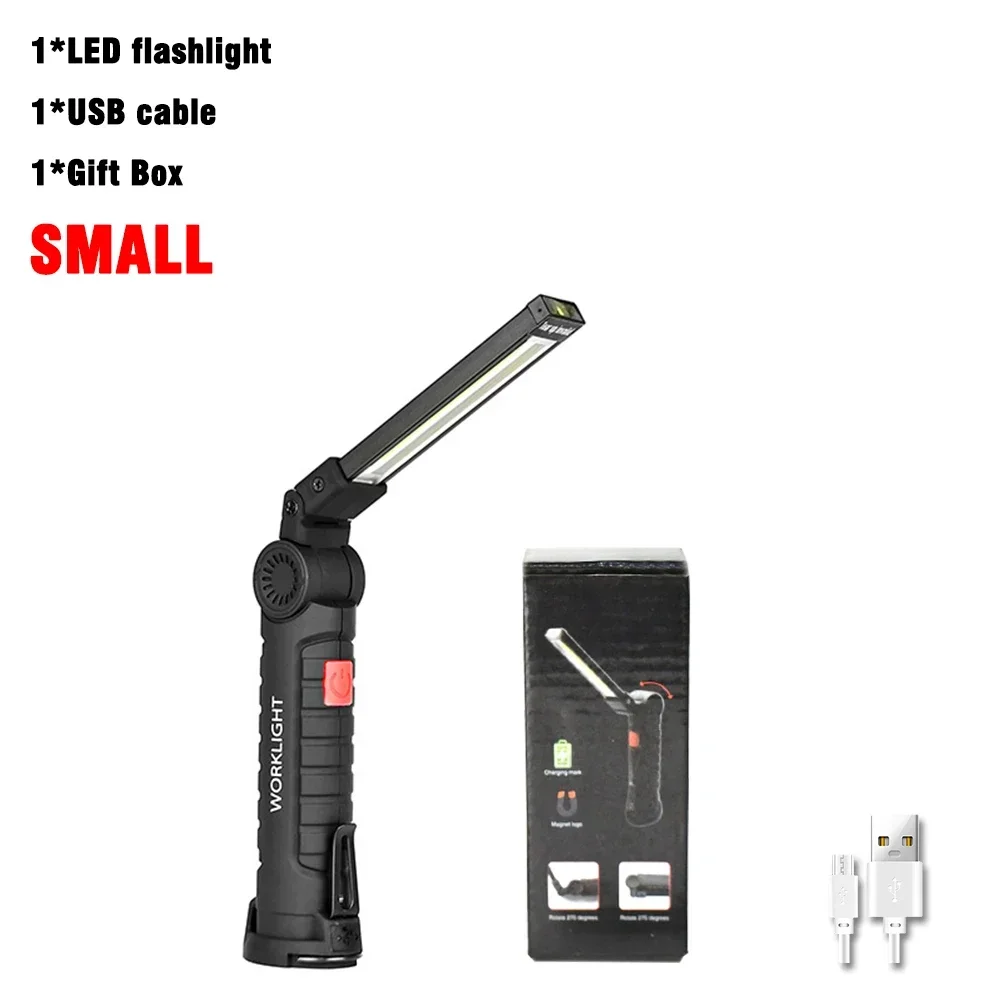 COB LED Work Light Dimmable USB Rechargeable LED Flashlight Inspection Lamp With Magnetic Hook - Image 7