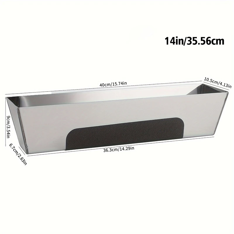1 PCS 10''/12" /14'' Stainless Steal Drywall Taping Mud Pan with Non Slip Grip - Image 4