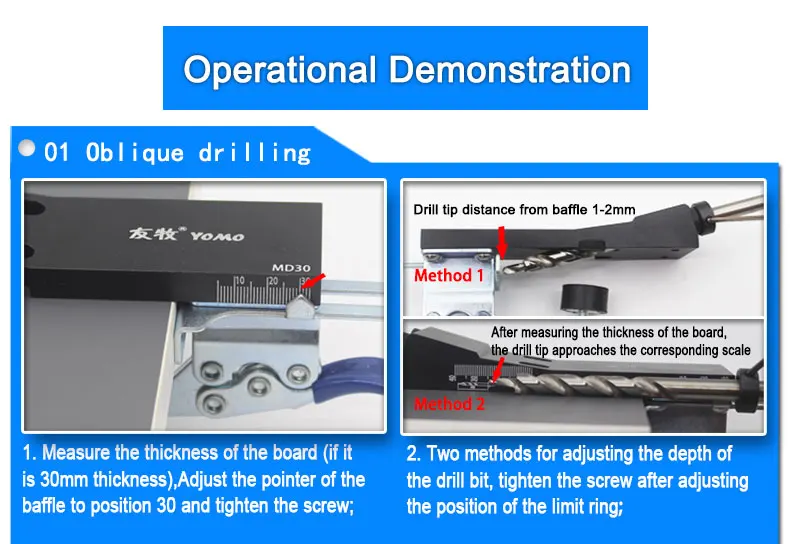 All Metal Pocket Hole Jig Kit with Quick Clamp and Step Drill Bits Easy Use 2 Holes Pocket Hole Screw Jig System MD30 - Image 18