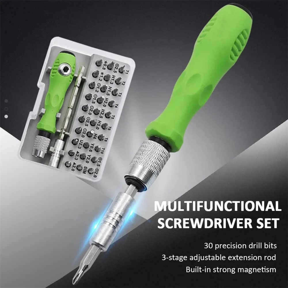 32 in 1 Multifunctional Screwdriver Set with 30 PCS Torx Phillips Magnetic Screw Driver Bits - Image 9