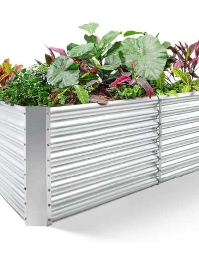 8×4×2 ft Galvanized Raised Garden Bed Kit, Galvanized Planter Raised