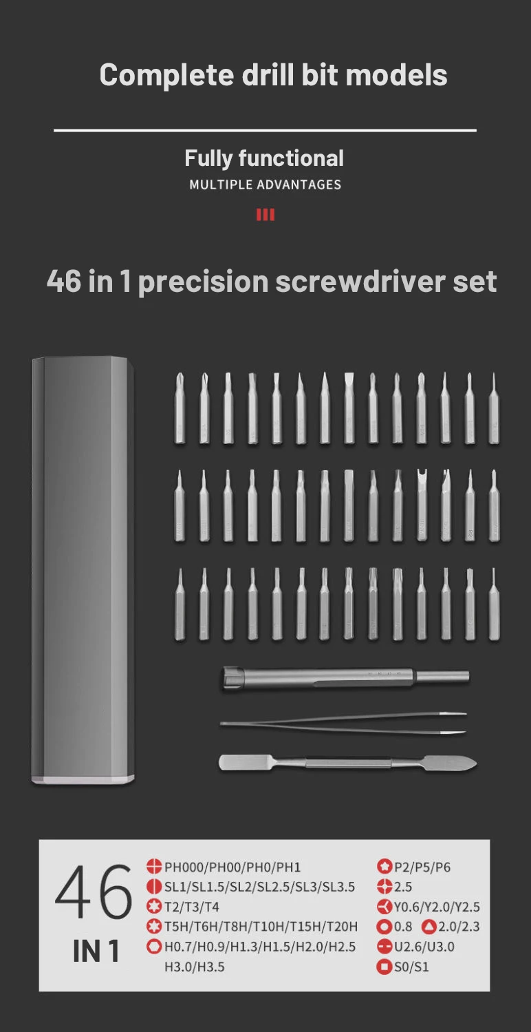 Precision Screwdriver Set 8 32 43 46 in 1 Torx Hex Phillips Magnetic Screwdriver Bit Phone Watch Laptop Mini Repair Tool Set - Image 20