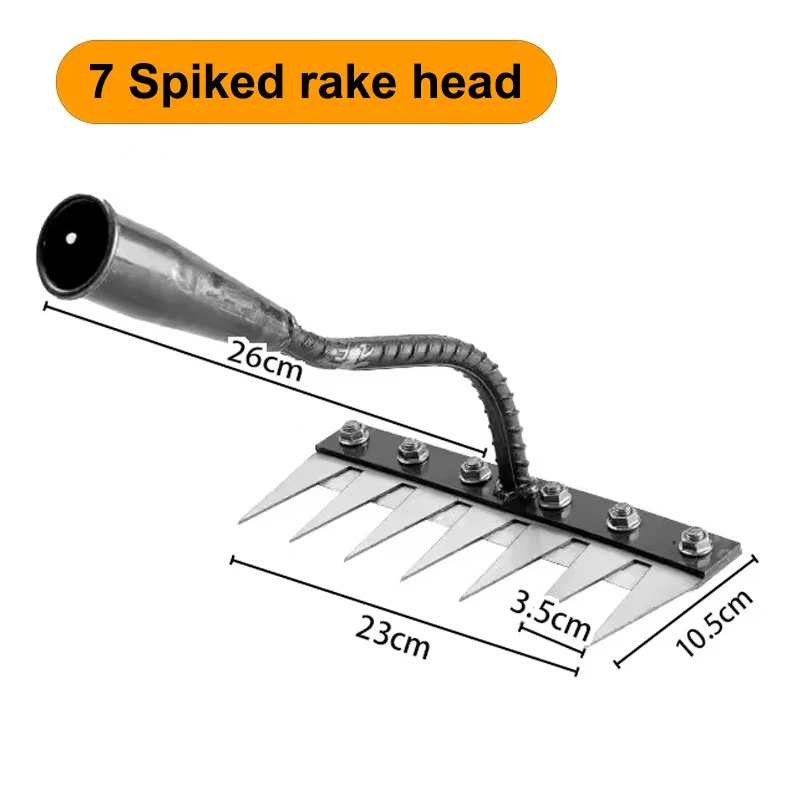 5/6/7/8 Teeth Iron Gardening Hoe Weeding Rake Farm Tool Grasping Raking Loosening Soil Nail Rake - Image 9