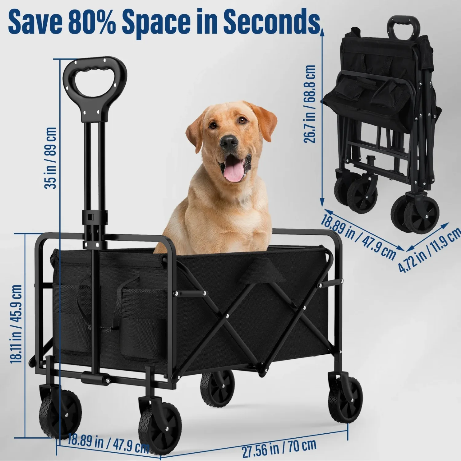 4-Wheel Foldable Garden Handcart - Image 4