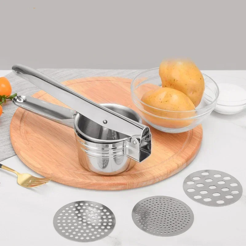Masher RicerPress Mashed Potatoes Stainless Steel Crushing Puree Fruit Vegetable Squeezer Juicer Press - Image 6