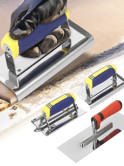 2/3Pcs Stainless Steel Concrete Tool Set Rustproof Flat Finishing Trowel Plus Concrete Edger and Groover Set