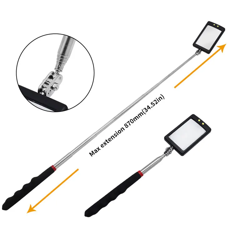 Automobile Chassis Endoscope 360°Telescoping Mirrors Angle LED Light Magnification Inspection Mirror - Image 12