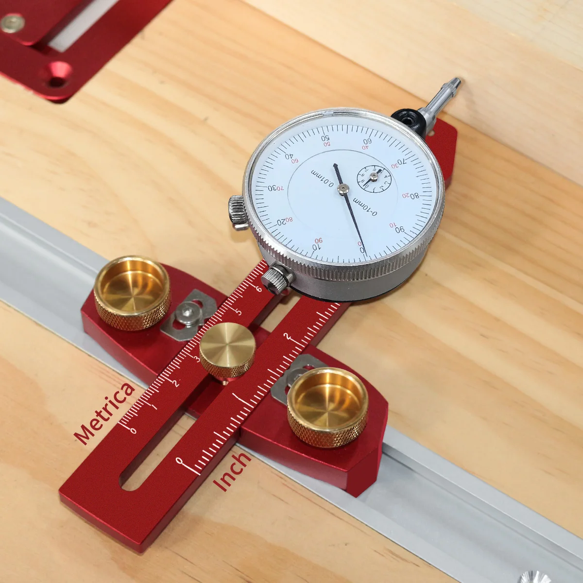 Table Saw Alignment Gauge Jig Guide with Dial Indicator For Aligning Calibrating Work Shop Machinery