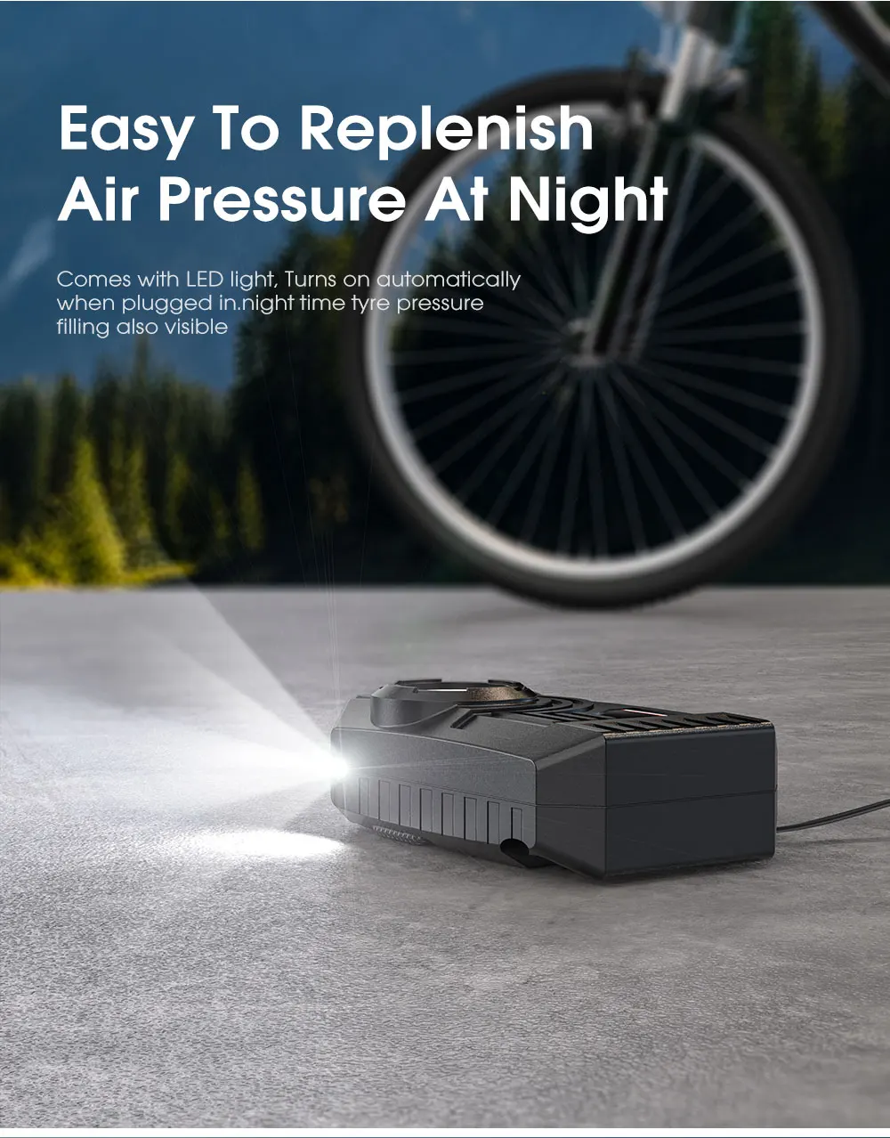 CARSUN Mini Air Pump Tire Inflator Car Electric Mini 20L/Min Portable Air Compressor - Image 11