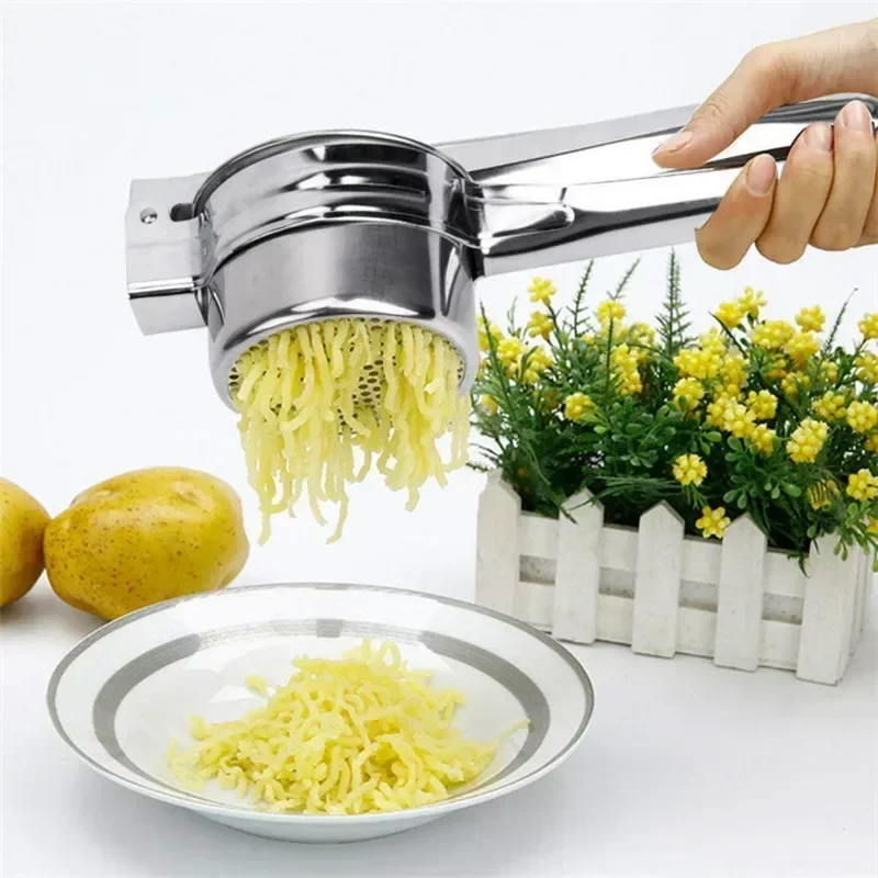 Masher RicerPress Mashed Potatoes Stainless Steel Crushing Puree Fruit Vegetable Squeezer Juicer Press - Image 4