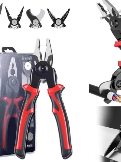 5 in 1 Wire Stripper Tools Set Combination Interchangeable Pliers Kit Wire Stripper Wire Crimper Linesman Pliers Cable Cutter