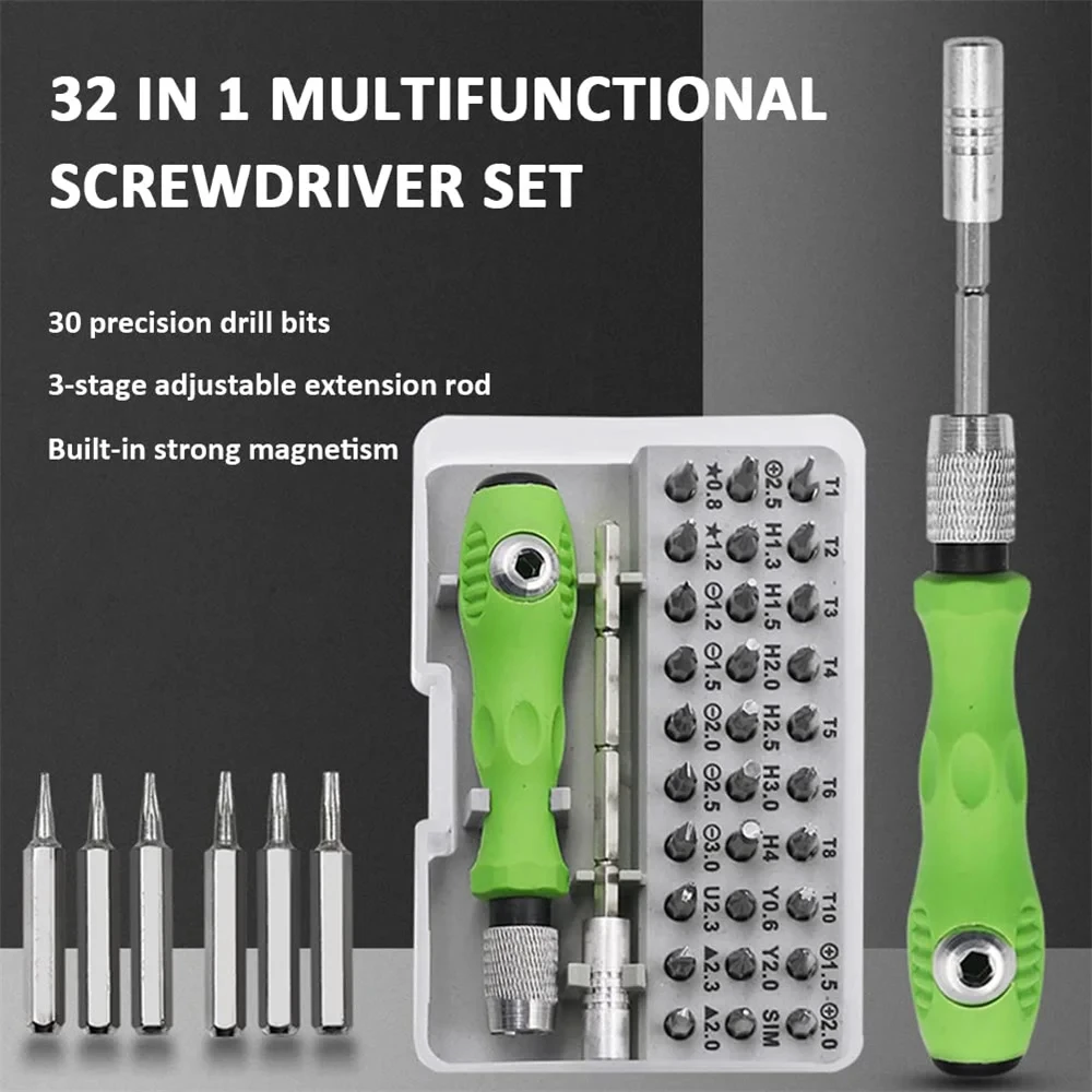 32 in 1 Multifunctional Screwdriver Set with 30 PCS Torx Phillips Magnetic Screw Driver Bits - Image 8