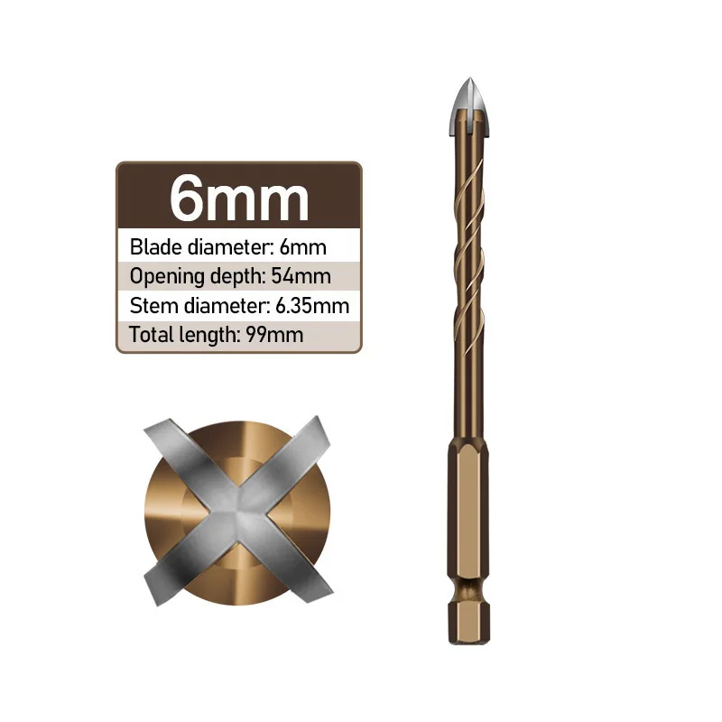 Masonry Concrete Drill Bits For Glass Ceramic Tile Brick Hex Shank 3mm To 12mm - Image 11