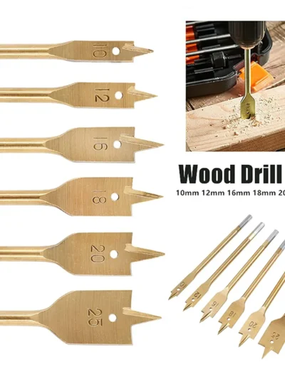 6 Pcs Spade Drill Bit Set Paddle Flat Bits 10/12/16/18/20/25mm