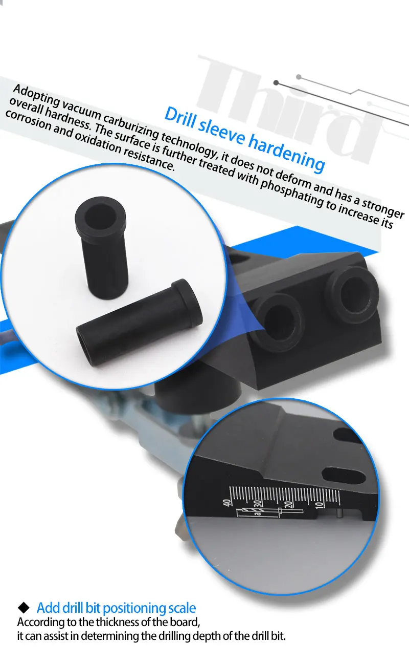 All Metal Pocket Hole Jig Kit with Quick Clamp and Step Drill Bits Easy Use 2 Holes Pocket Hole Screw Jig System MD30 - Image 14