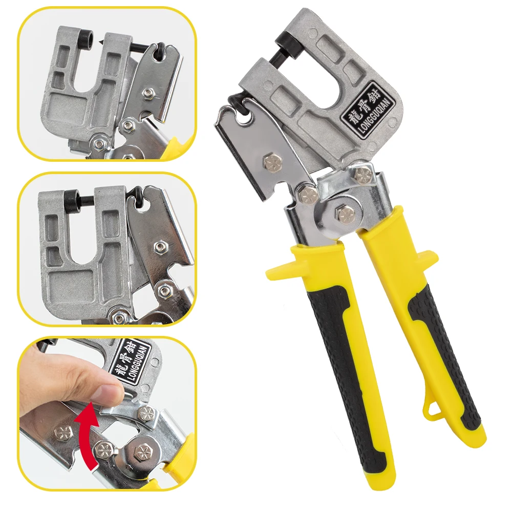 Aluminum Alloy Handle Stud Crimper Double Handed Ceiling Punching Pliers Plaster Drywall Tool for Fastening Metal Studs & Keels - Image 3