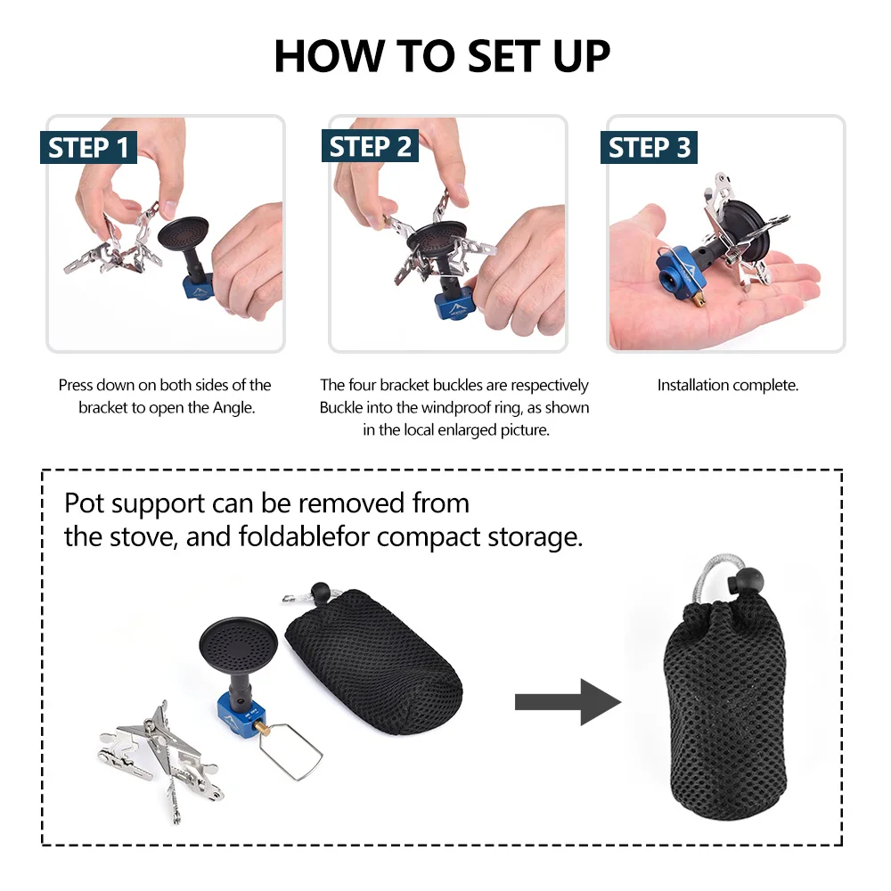 Outdoor Camping Gas Burner Outdoor Stove 3300W Survival Bushcraft Kitchen - Image 6