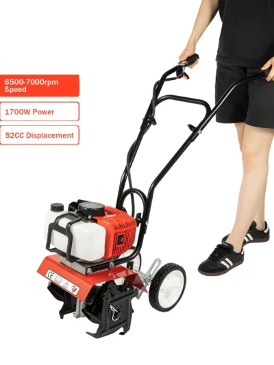 52CC 1700W Gasoline Garden Tiller ​Cordless 2-stroke Air-Cooled Cultivator 12in/30cm Wide 12cm dp
