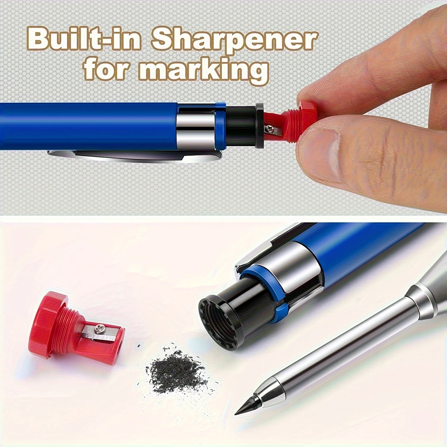 2.8mm Metal Solid Carpenter Mechanical Pencil With Holder Deep Hole Mechanical Marker - Image 12