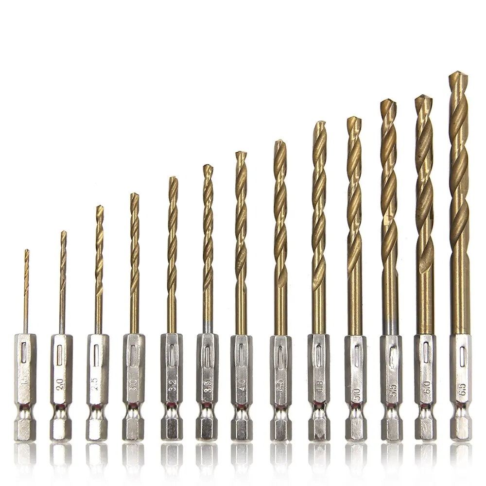 Hexagonal Handle 13pc Titanium Plated Fried Dough Twists Drill 1.5-6.5mm - Image 3