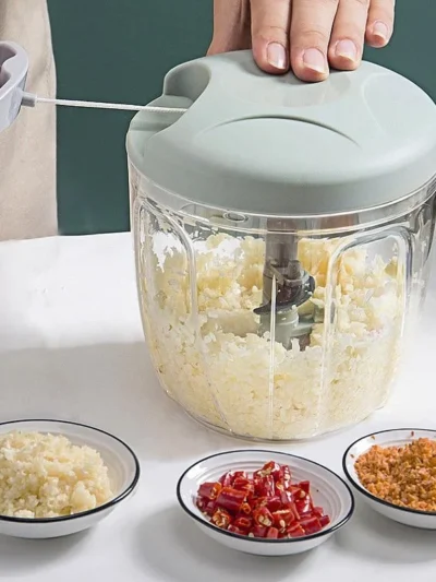 500/900ML Manual Meat Mincer Garlic Chopper Rotate Garlic Press Crusher Vegetable Onion Cutter