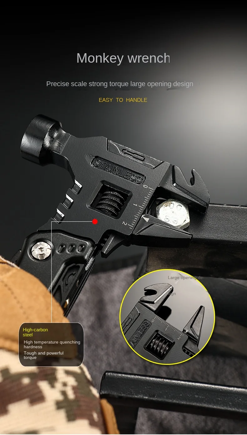 Multifunctional Pliers Multitool Claw Hammer Stainless Steel Tool - Image 12