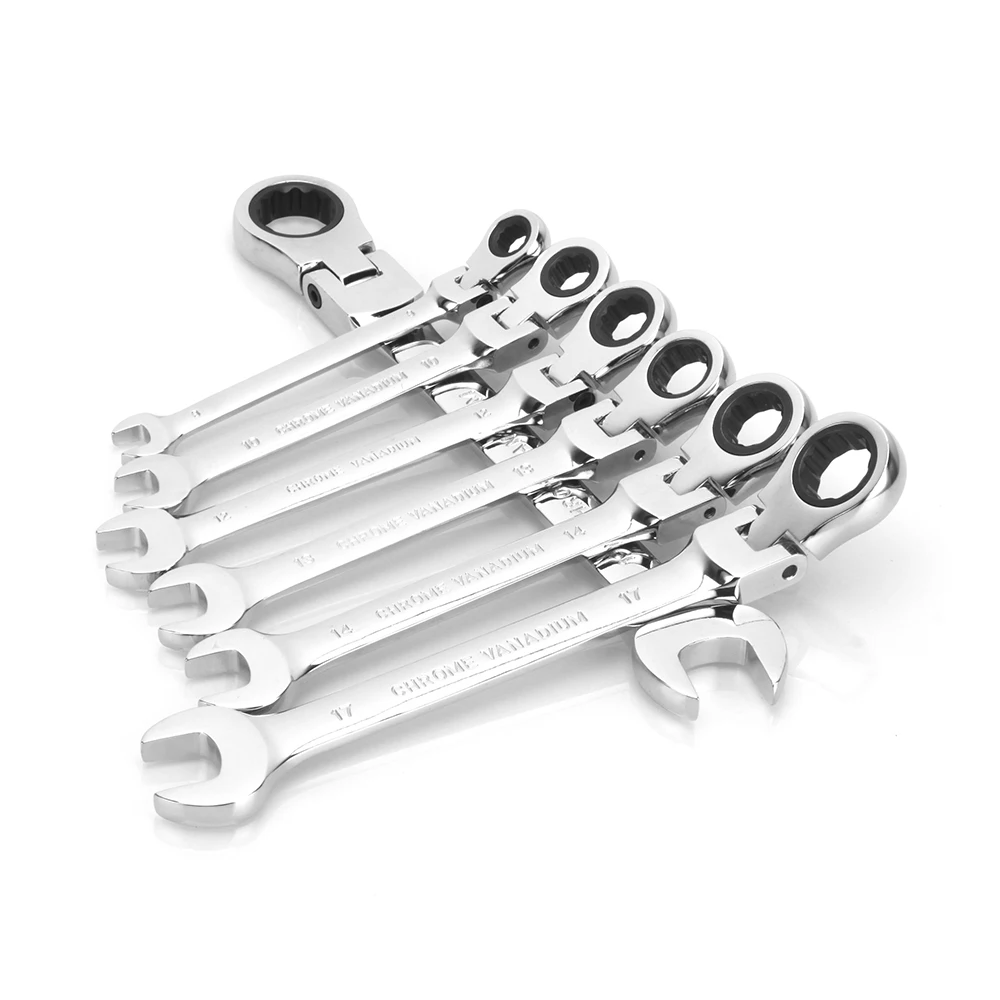 1pc Ratchet Wrench of Keys Spanner Hand Tool 72-Tooth Ratcheting Flexible Head Mirror Finish