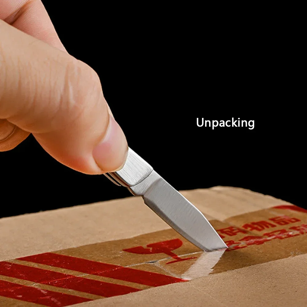 Mini Folding Knife Portable Keychain Pocket Knife Stainless Steel Wooden Handle - Image 16